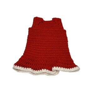 NEW handmade crocheted yarn 18 inch doll outfit dress red